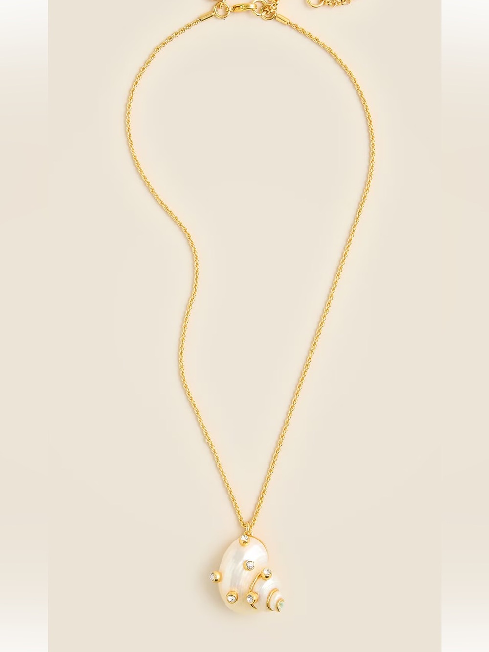 J. Crew Seashell Pendant Necklace with Crystals